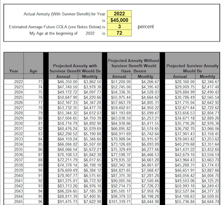 Projected Annuity Calculator