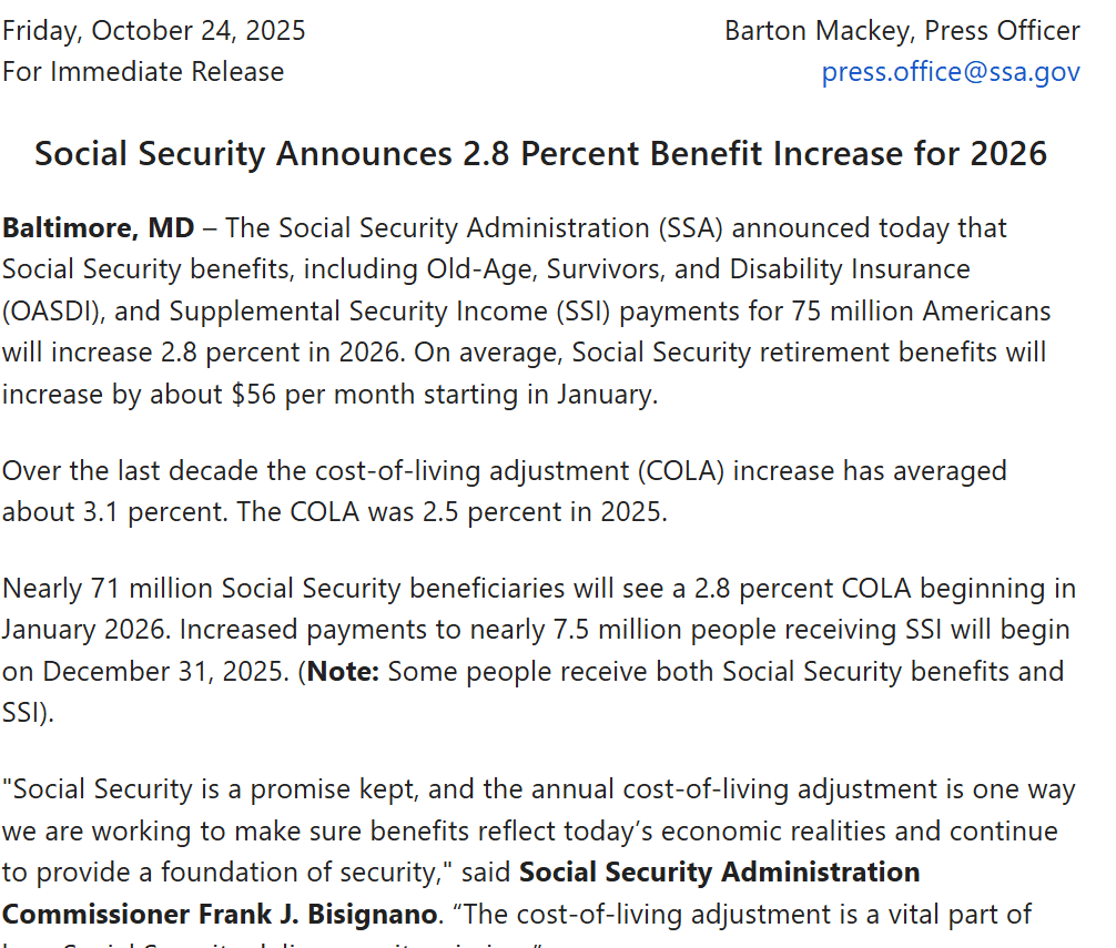 Social Security Benefit Increase